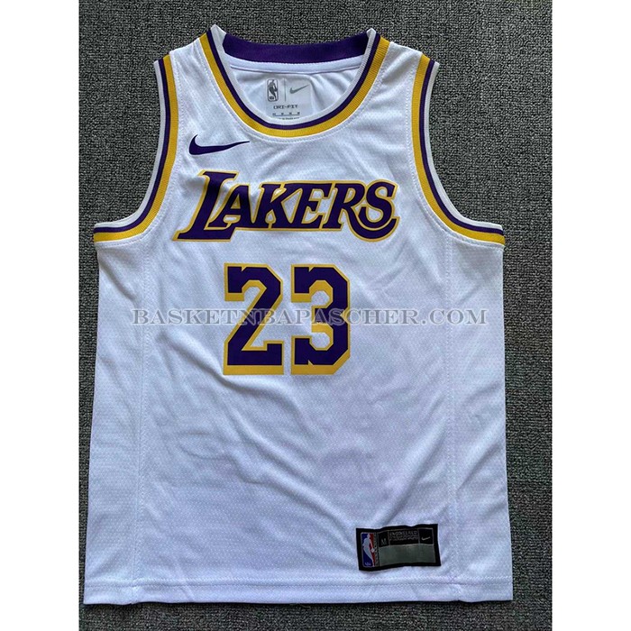 Maillot Enfant Los Angeles Lakers LeBron James NO 23 Association 2022-23 Blanc